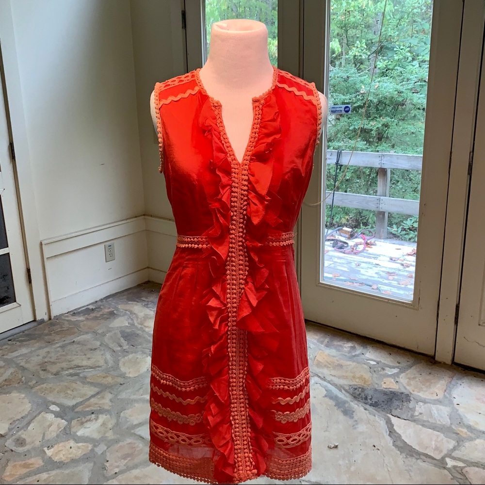 Whish size small sleeves less burnt orange dress